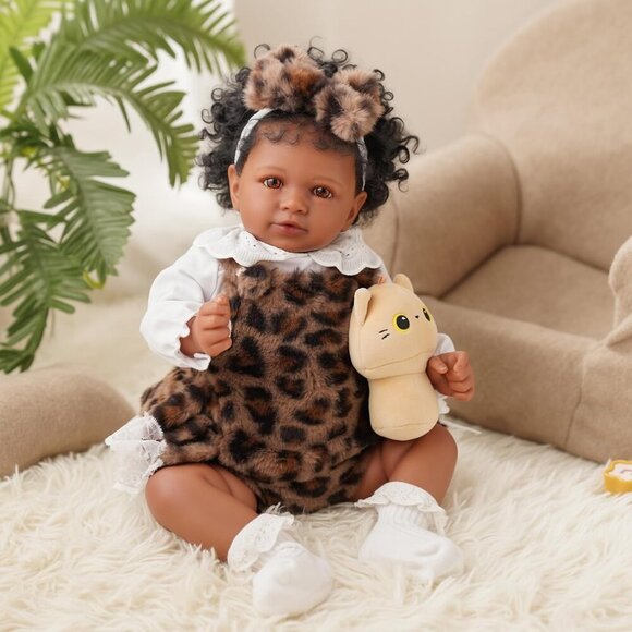 🆕Kids Realistic Reborn Baby Doll Black Girl 20 Inch Soft Body Newborn Baby Doll - Picture 3 of 8